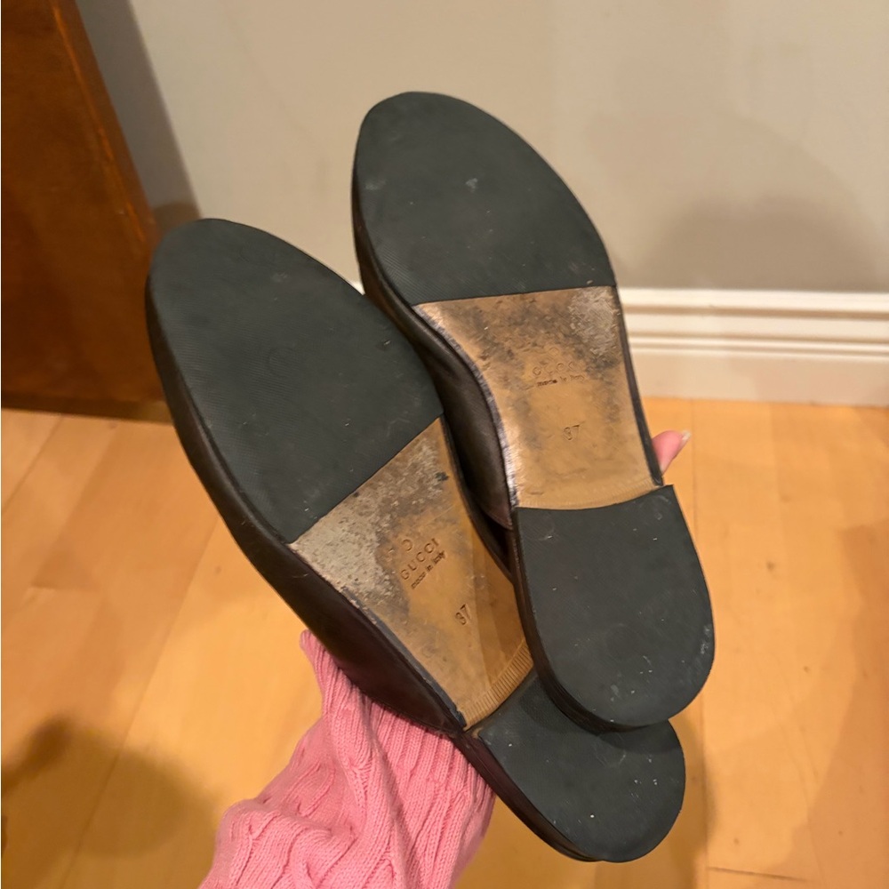 Gucci Dark Brown Leather Princetown Loafers - Picture 4 of 4